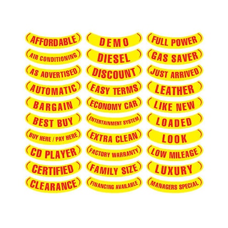 Red & Yellow E-Z Reverse Arch Slogan: 4X4 Pk